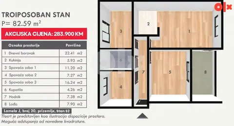 Stanovi/Stan 77,63m2 - Vrtovi Sunca/Centar Sarajevo 18