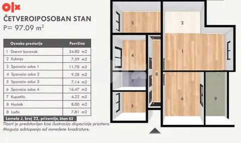Stanovi/Stan 77,63m2 - Vrtovi Sunca/Centar Sarajevo 20