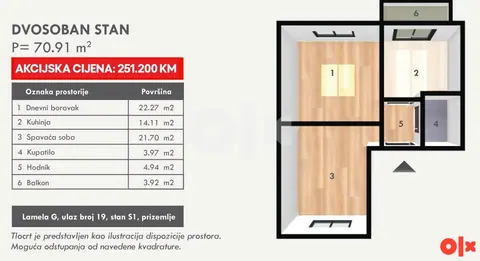 Stanovi/Stan 77,63m2 - Vrtovi Sunca/Centar Sarajevo 22