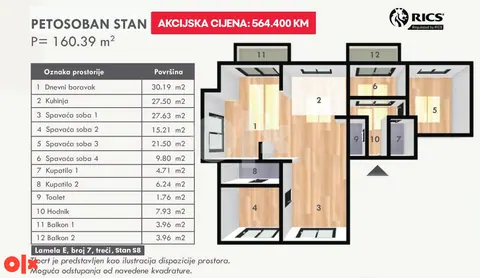 Stanovi/Stan 77,63m2 - Vrtovi Sunca/Centar Sarajevo 24